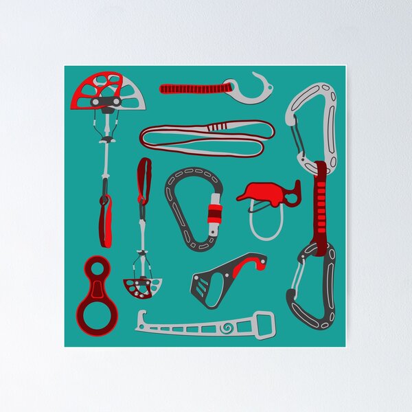 Climbing Equipment Design Poster for Sale by alexbeppo