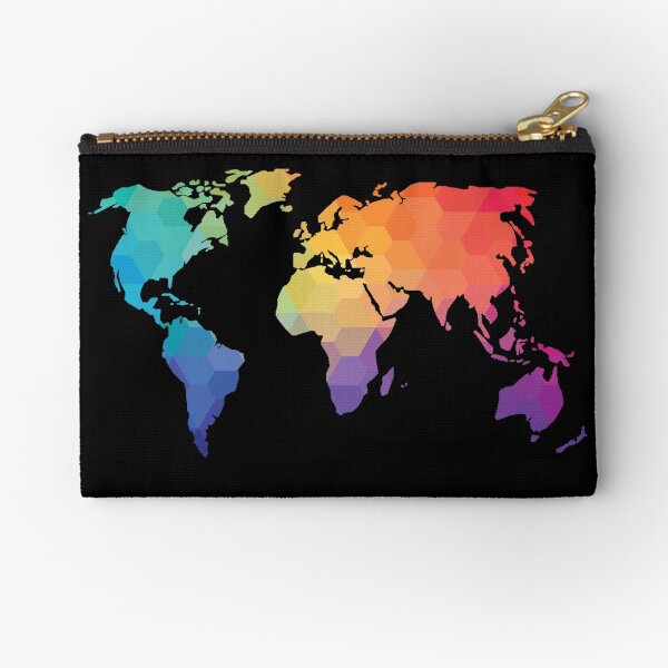 World Map Zipper Pouch