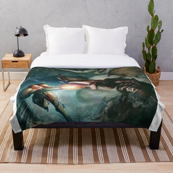 Samus Aran VS. Ridley - The Final Encounter Throw Blanket