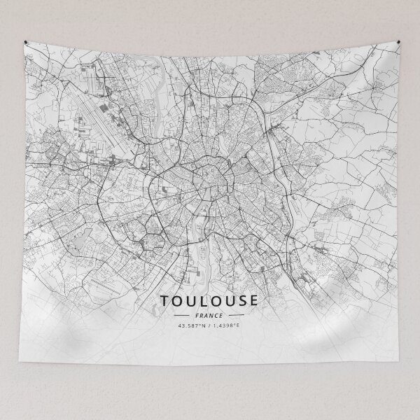 Item preview, Toulouse, France Light Map designed and sold by DesignerMapArt.