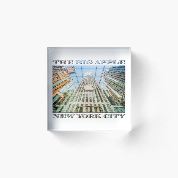 Big Apple in the Big Apple (poster on white) Acrylic Block