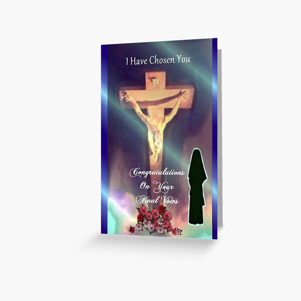 Item preview, Nun Final Vows Greeting Card religious profession designed and sold by CatholiCARDS.