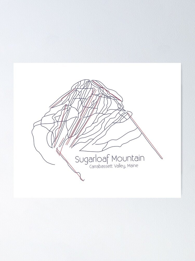 Sugarloaf Trail Map Blue Poster For Sale By ChasingGnarnia Redbubble   Fposter,small,wall Texture,product,750x1000 