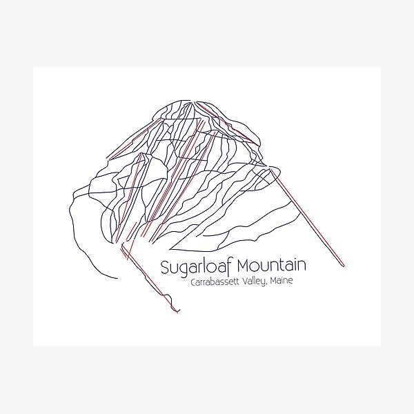 Sugarloaf Trail Map Blue Photographic Print For Sale By   Pp,504x498 Pad,600x600,f8f8f8 