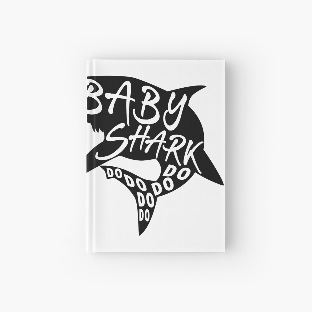 Baby Shark Song Minimal Lyrics Shirt Hardcover Journal By Treszure Chest Redbubble - baby shark dododo roblox id code