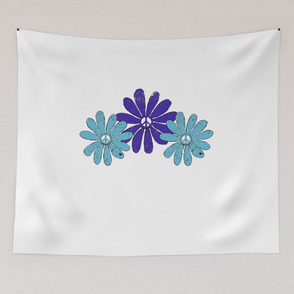 Item preview, Hippie Peace Sign Flower Power Purple Aqua Distressed Look designed and sold by Swigalicious.