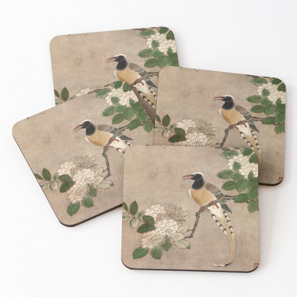 Item preview, Magpie on Viburnum Branch (Restored Japanese Artwork) designed and sold by PromoteProgress.