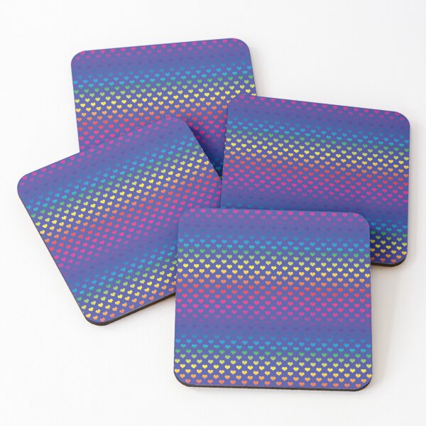 Item preview, Pretty Rainbow Hearts on Dark Blue Background designed and sold by Karen McFarland.
