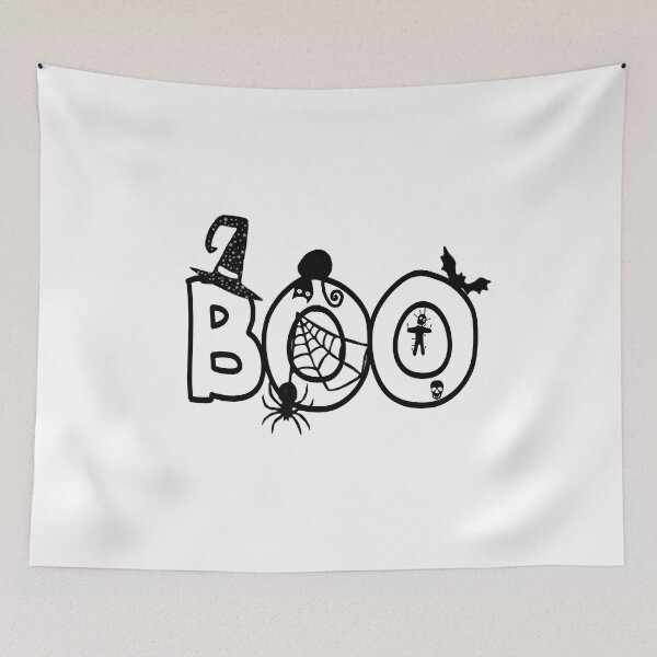 Item preview, Halloween Boo with Witches Hat Black Cat Spider Web designed and sold by Swigalicious.