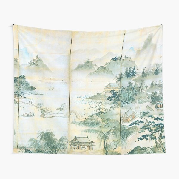 View of West Lake (Restored Japanese Artwork) Tapestry