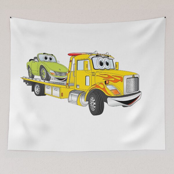 Item preview, Yellow Cartoon Car Hauler Truck designed and sold by Scott Hayes.