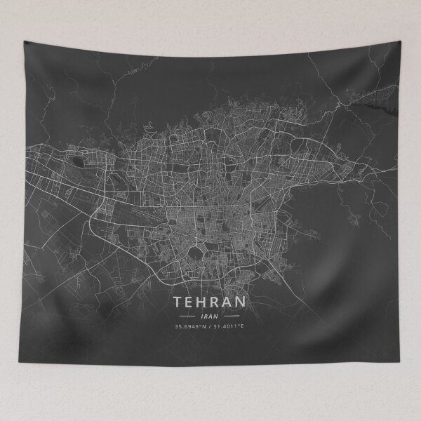 Item preview, Tehran, Iran Dark Map designed and sold by DesignerMapArt.