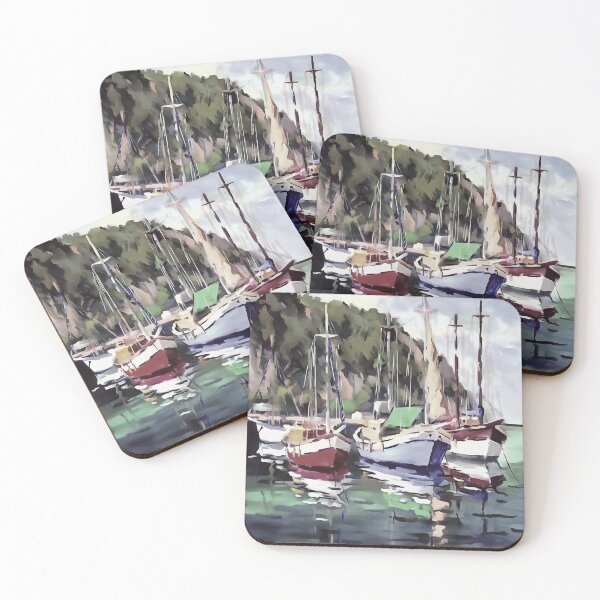 Item preview, Mooring At Turunc Gulet Sailboat Acrylic Art designed and sold by taiche.