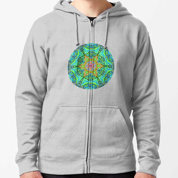 Kaleido Butterfly - Green Zipped Hoodie