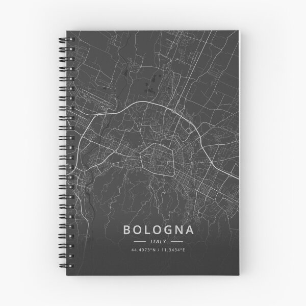 Aperçu de l'œuvre Bologna, Italy Dark Map créée et vendue par DesignerMapArt.