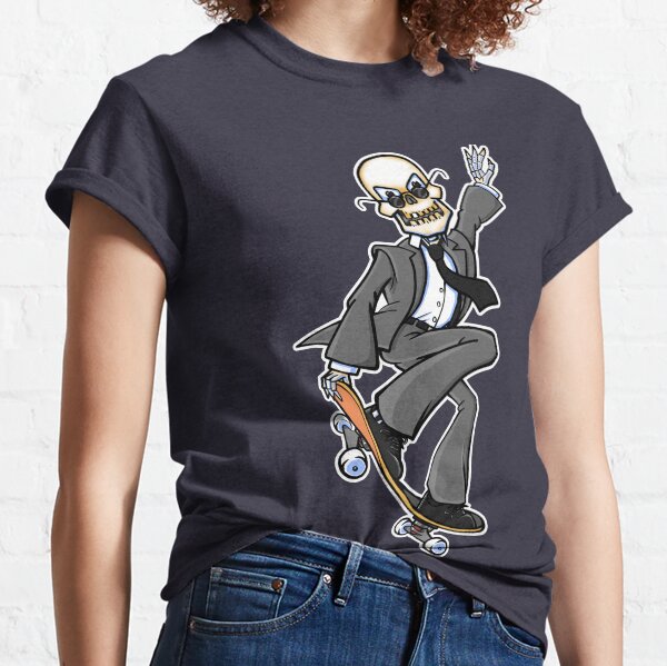 Skeleton Skateboard Design Business Suit Zombie Classic T-Shirt