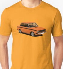 DAF 66 Saloon - Super Luxe - car illustration - orange with black stripe Slim Fit T-Shirt