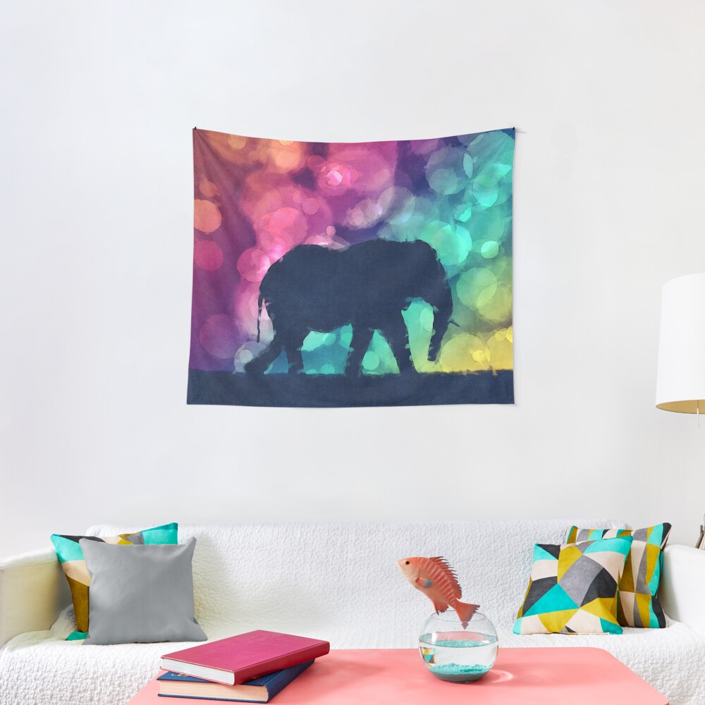 Pop Art Elephant Tapestry