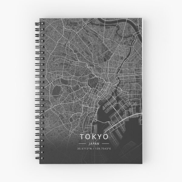 Aperçu de l'œuvre Tokyo, Japan Dark Map créée et vendue par DesignerMapArt.