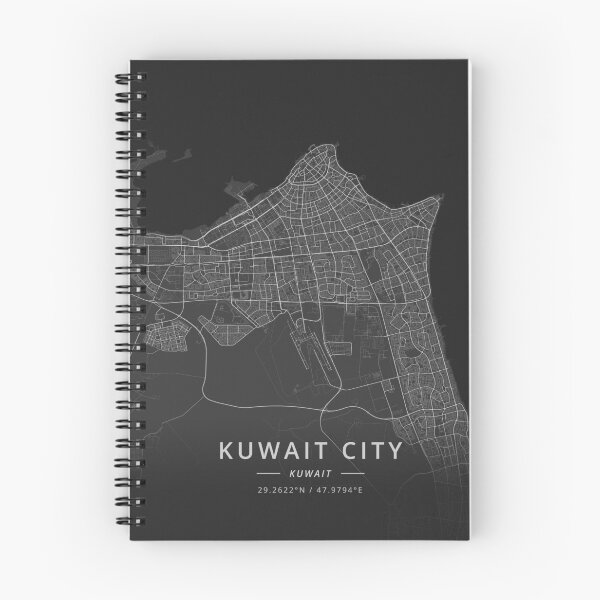 Item preview, Kuwait City, Kuwait Dark Map designed and sold by DesignerMapArt.