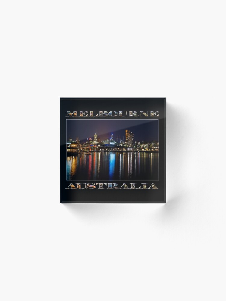 Alternate view of Harbour Lights (poster edition on black) Acrylic Block