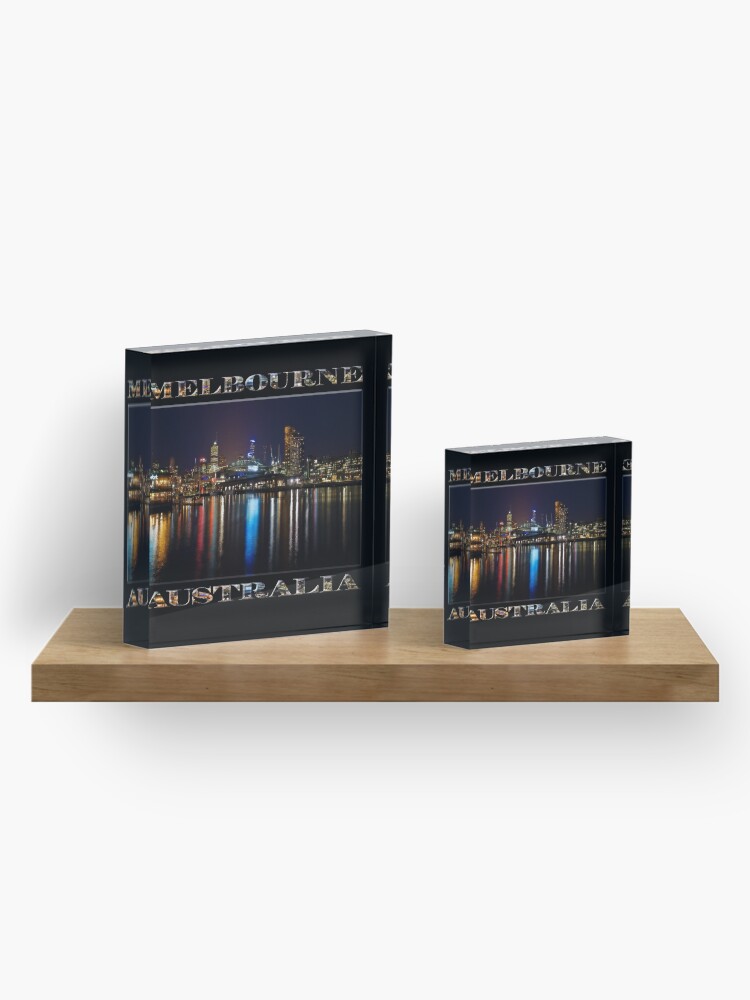 Alternate view of Harbour Lights (poster edition on black) Acrylic Block