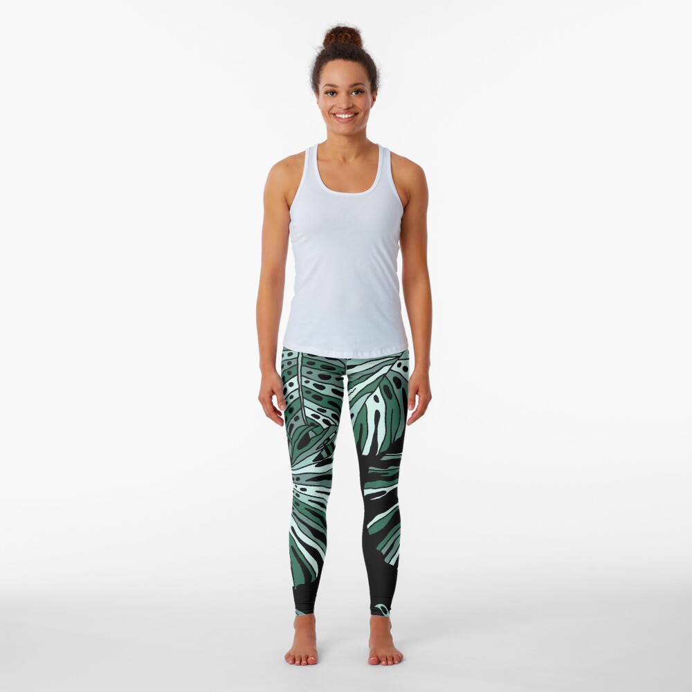 Monstera paradise by Elebea Leggings