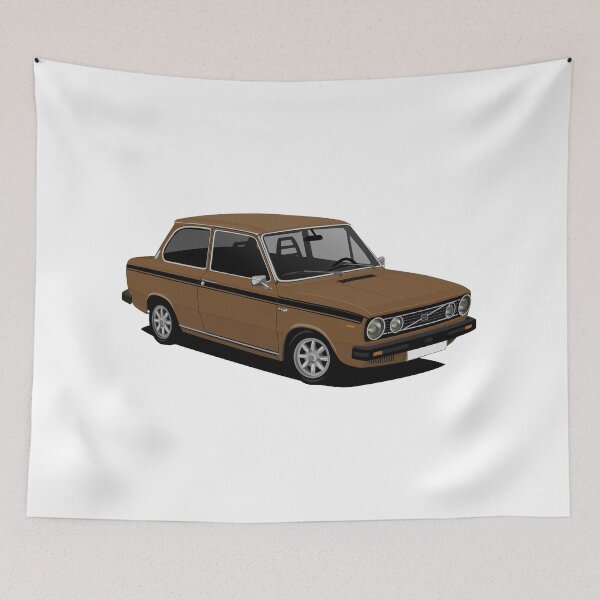 Item preview, V 66 saloon - retro car illustration -  brown designed and sold by knappidesign.