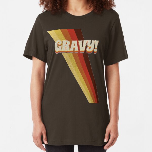 Gravy! Seventies 70s Cool Vintage Retro Style Logo Slim Fit T-Shirt
