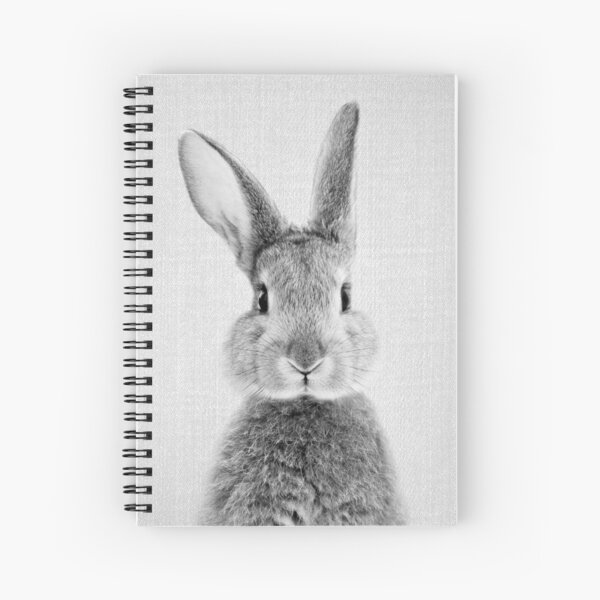 Rabbit - Black & White Spiral Notebook