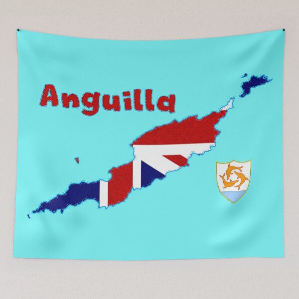 Item preview, Anguilla Map with Flag of Anguilla designed and sold by Havocgirl.