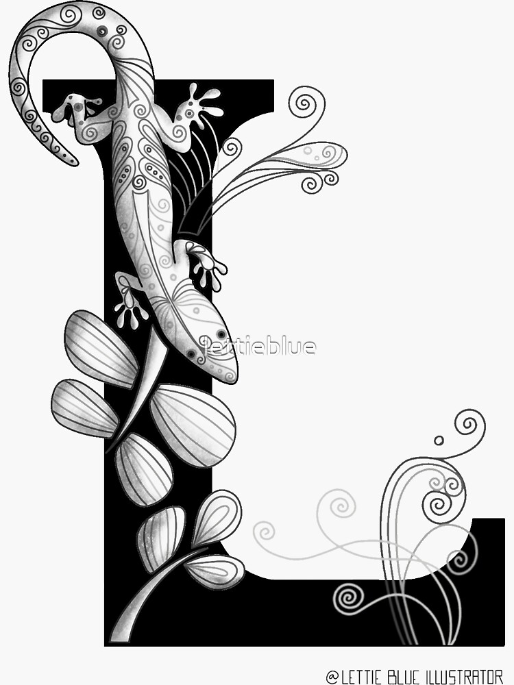 Black and White Lizard by lettieblue