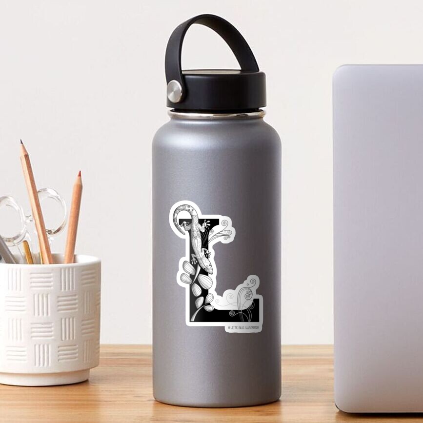 Black and White Lizard Sticker
