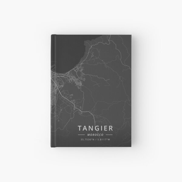 Tangier, Morocco Dark Map Hardcover Journal