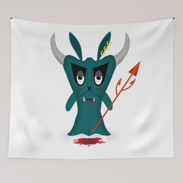 Item preview, funny halloween blue ghost zombie devil horns designed and sold by TeeHDesigner.