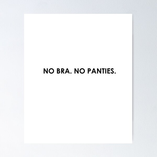 No bra no panties. Sticker for social media content. Vector hand