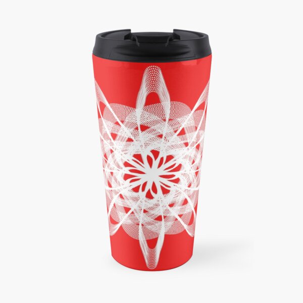 Spirograph Red White Travel Coffee Mug