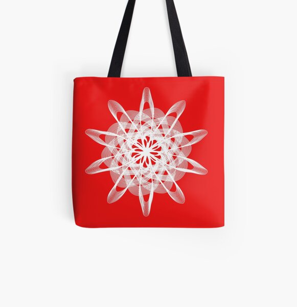 Spirograph with white All Over Print Tote Bag