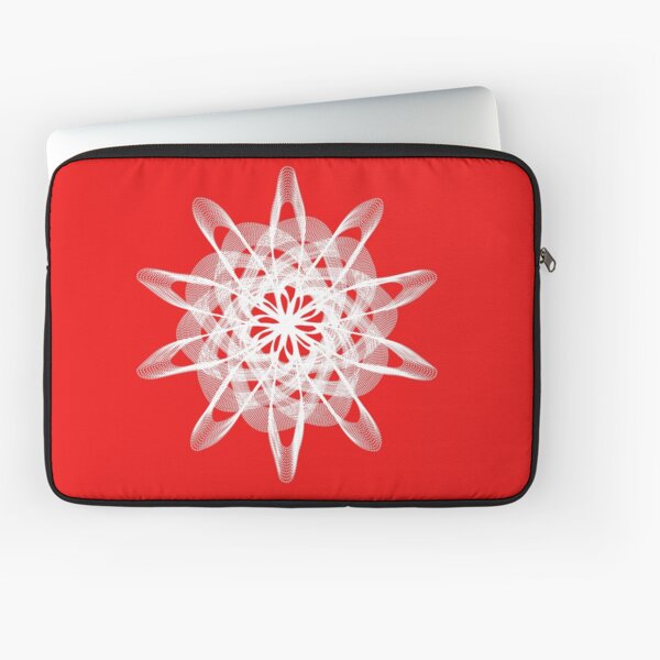 Spirograph Red White Laptop Sleeve