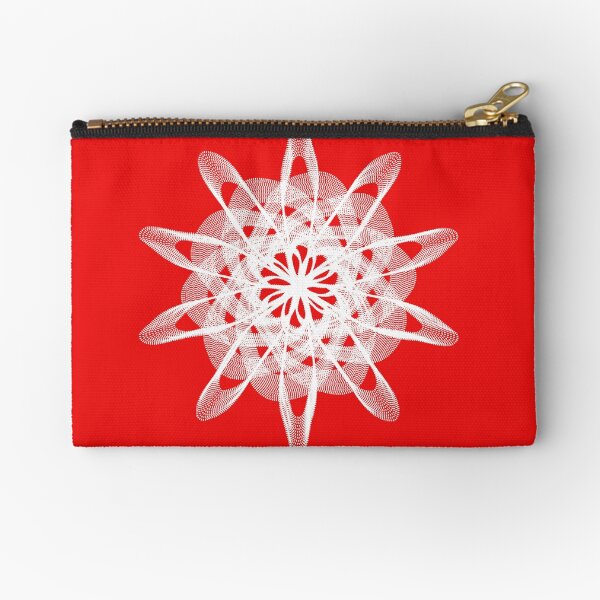 Spirograph Red White Zipper Pouch