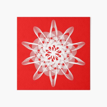 Spirograph Red White Art Board Print