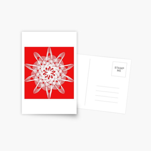 Spirograph Red White Postcard