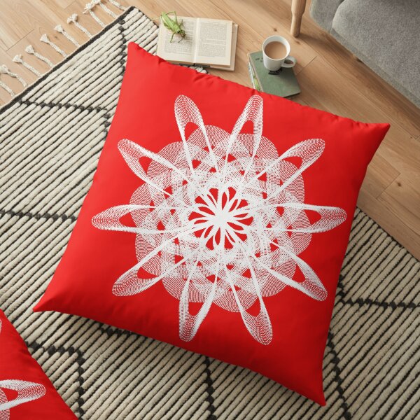 Spirograph with white Floor Pillow
