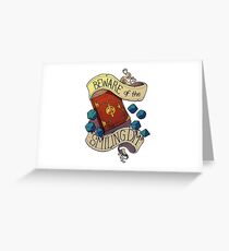 Tarjeta de felicitación Cuidado con el sonriente Dungeon Master