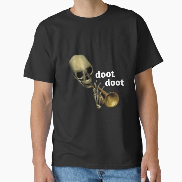 Item preview, Doot trumpet skeleton tee / T-shirt  designed and sold by LuckyLuciano77.