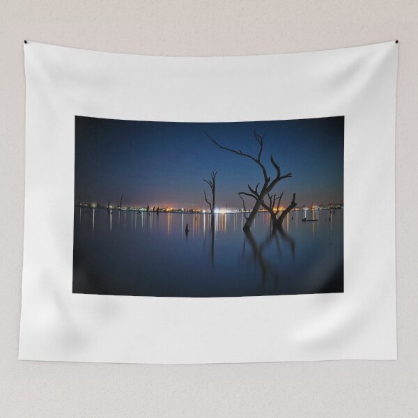 Item preview, The Haunting Ghost Gums of Lake Mulwala at night! designed and sold by MelRazor.