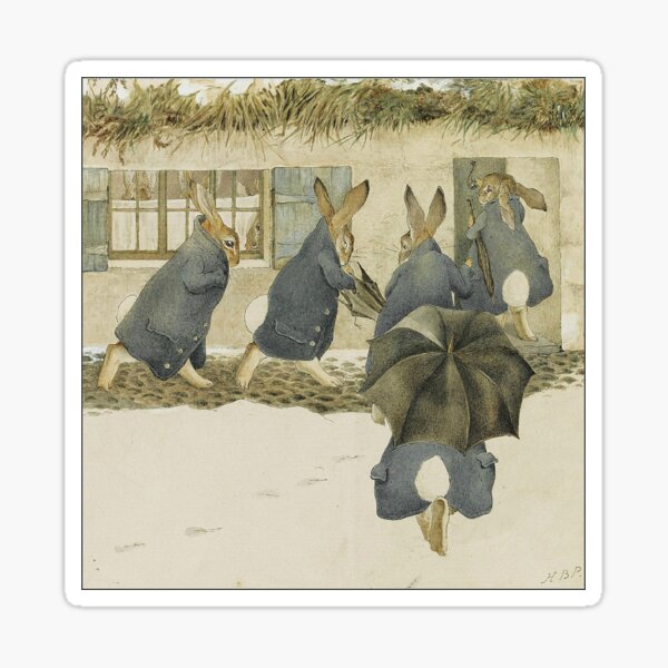 Item preview, The Arrival - The Rabbits Christmas Party - Beatrix Potter designed and sold by forgottenbeauty.