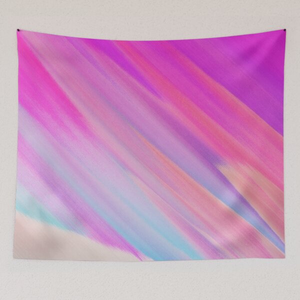 Item preview, Iridescent Pink Distorted Glitch Waves - Glitch Art Print designed and sold by burning.