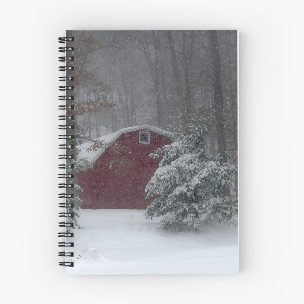 Item preview, Red Barn in Snow Storm designed and sold by Frankie Cat Photography.