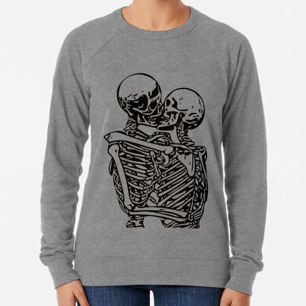 Kissing skeletons rib cage Lightweight Sweatshirt